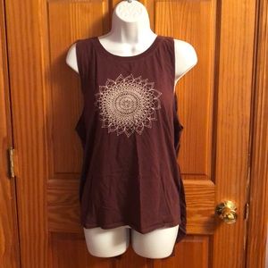 Purple Tribal Sun Tie Back Tank Top
